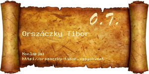 Orszáczky Tibor névjegykártya