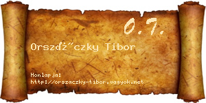 Orszáczky Tibor névjegykártya