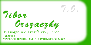 tibor orszaczky business card